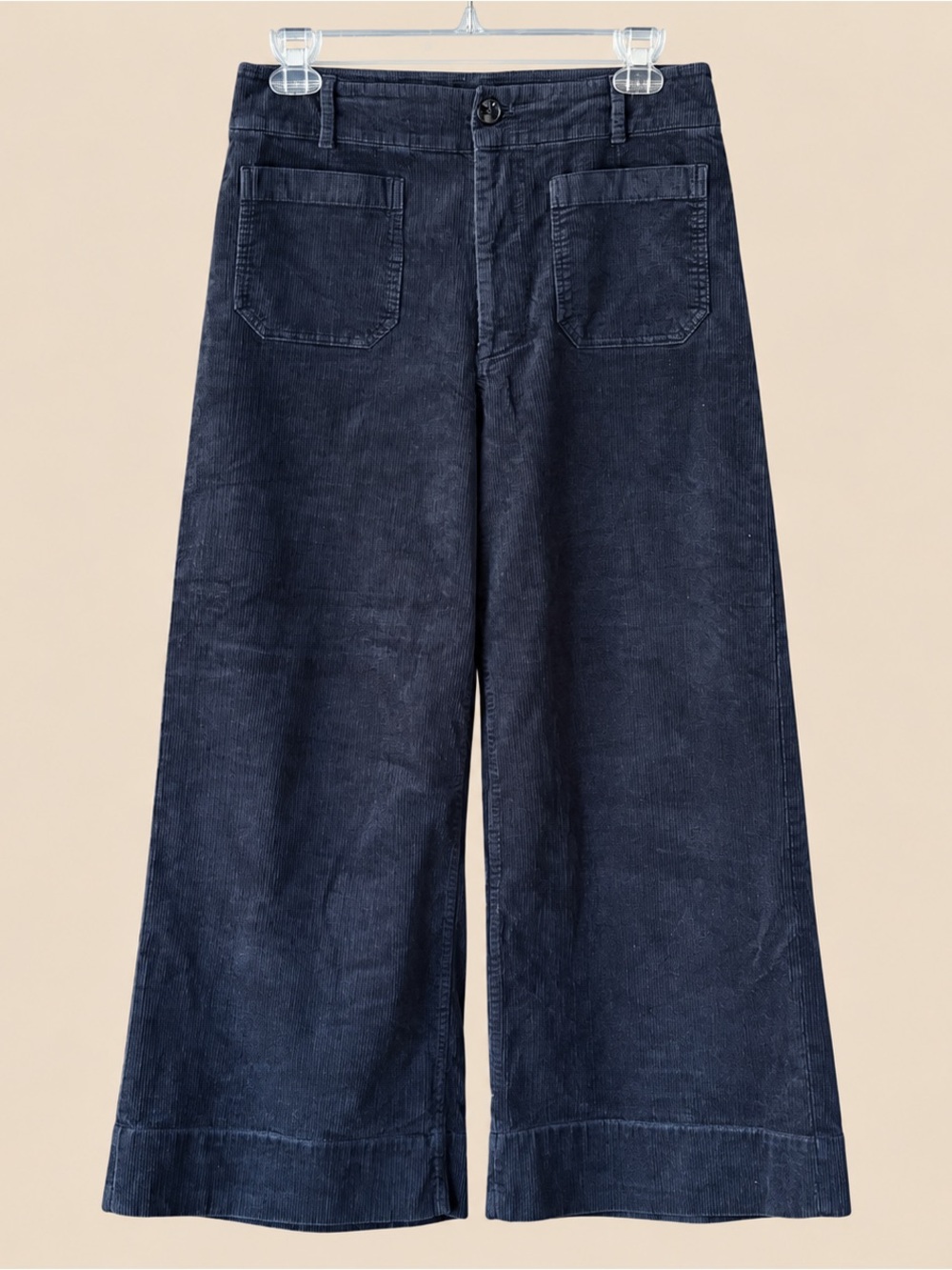 Maeve The Collette Wide Leg Navy Corduroy 32